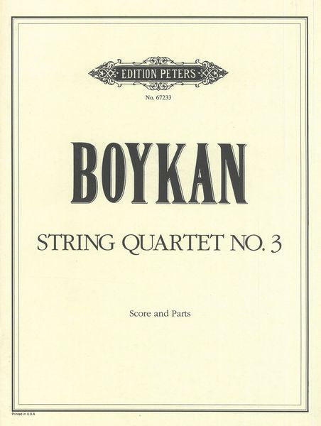 Boykan: String Quartet No. 3