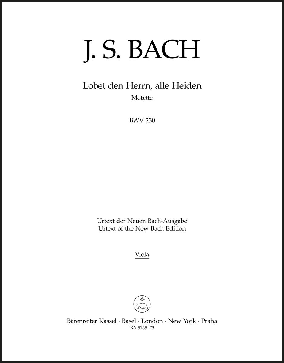 Bach: Lobet den Herrn, alle Heiden, BWV 230