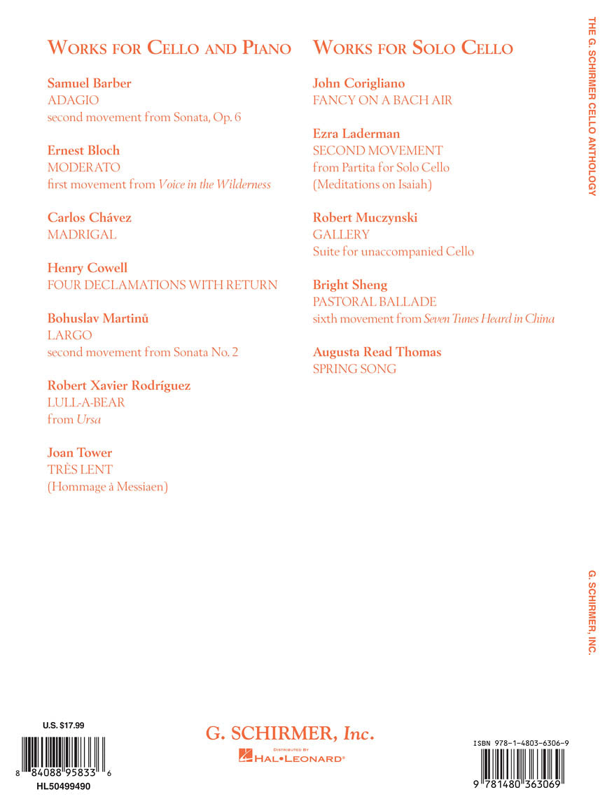 The G. Schirmer Cello Anthology