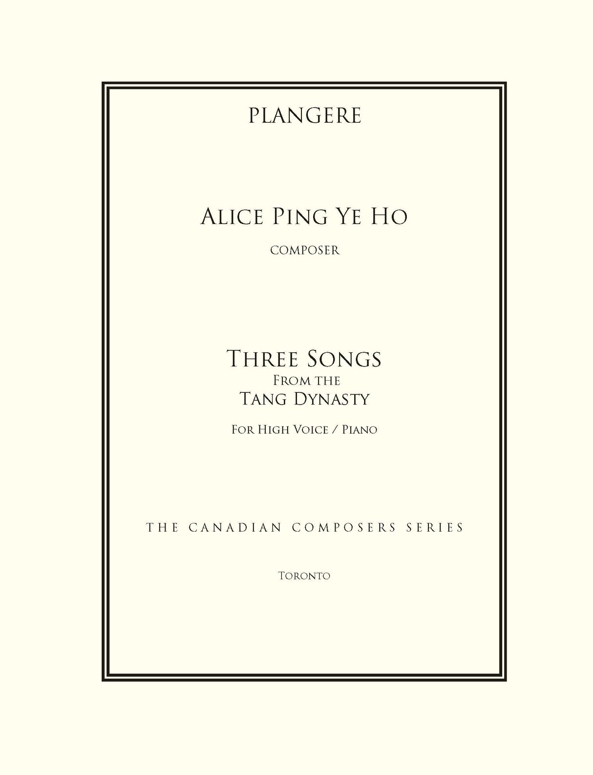 Ho: 3 Songs from the Tang Dynasty