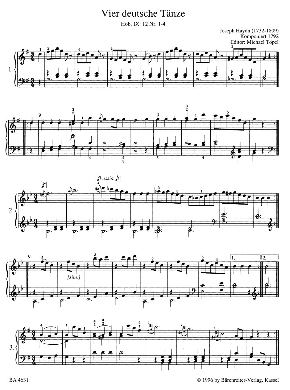 Haydn: Easy Piano Pieces and Dances