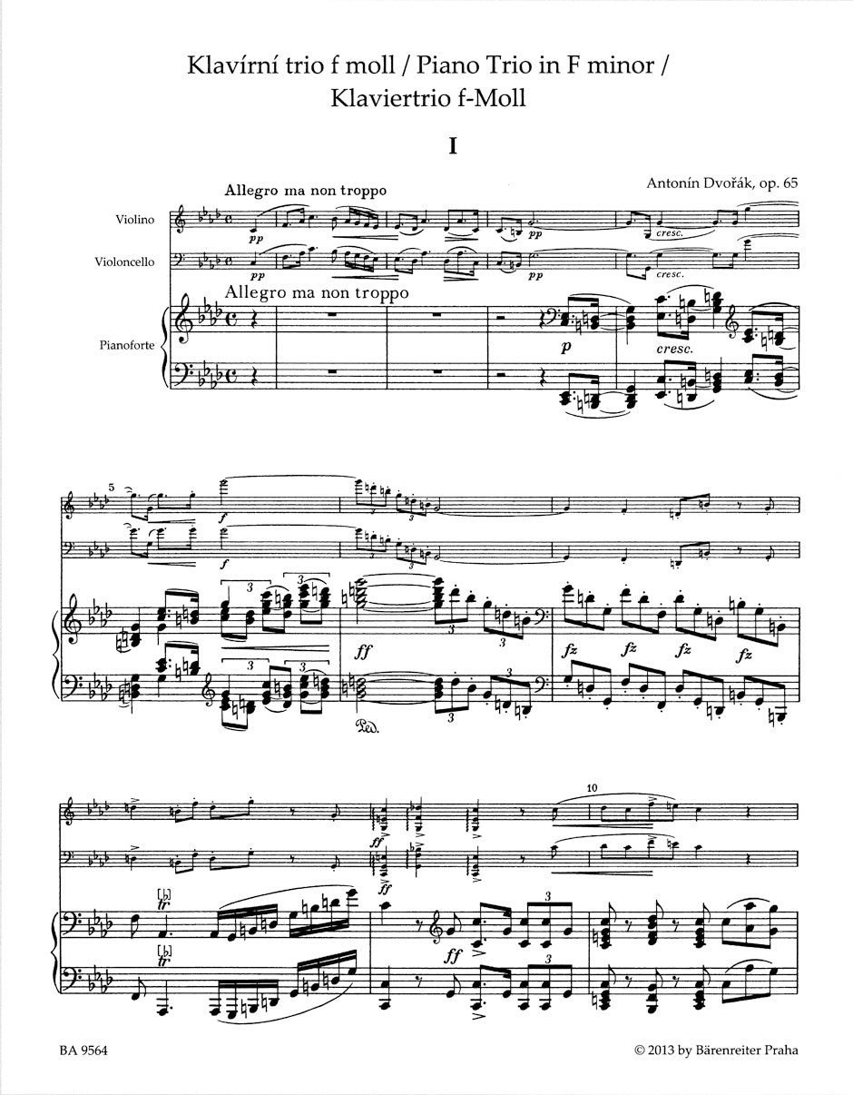 Dvořák: Piano Trio in F Minor, Op. 65