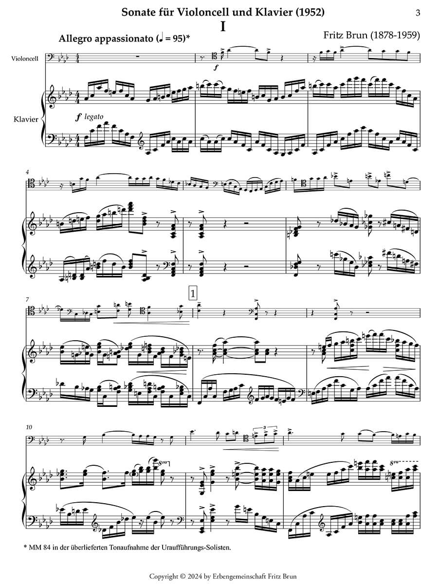 Brun: Cello Sonata in F Minor