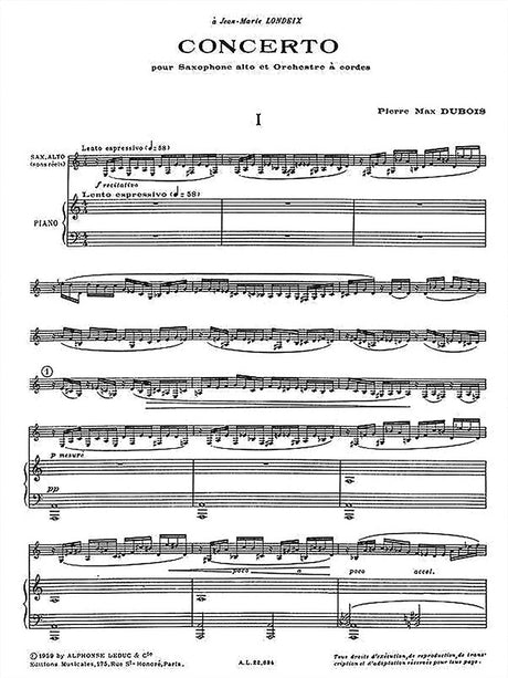 Dubois: Alto Saxophone Concerto