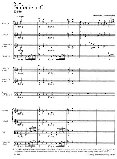 Schubert: Symphony No. 6 in C Major, D 589