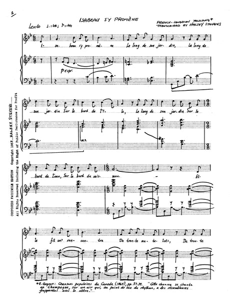 Stevens: Quatre Chansons Populaires du Canade