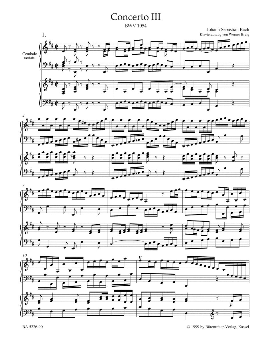 Bach: Harpsichord Concerto No. 3 in D Major, BWV 1054 – Ficks Music