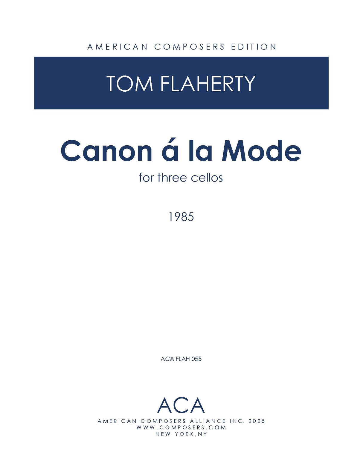 Flaherty: Canon á la Mode