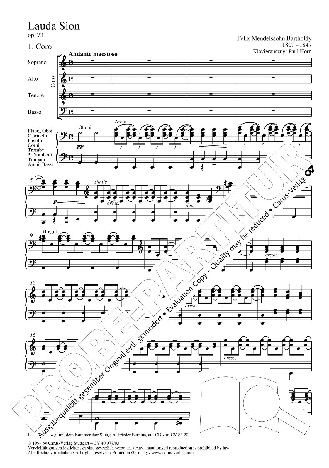 Mendelssohn: Lauda Sion, Op. 73