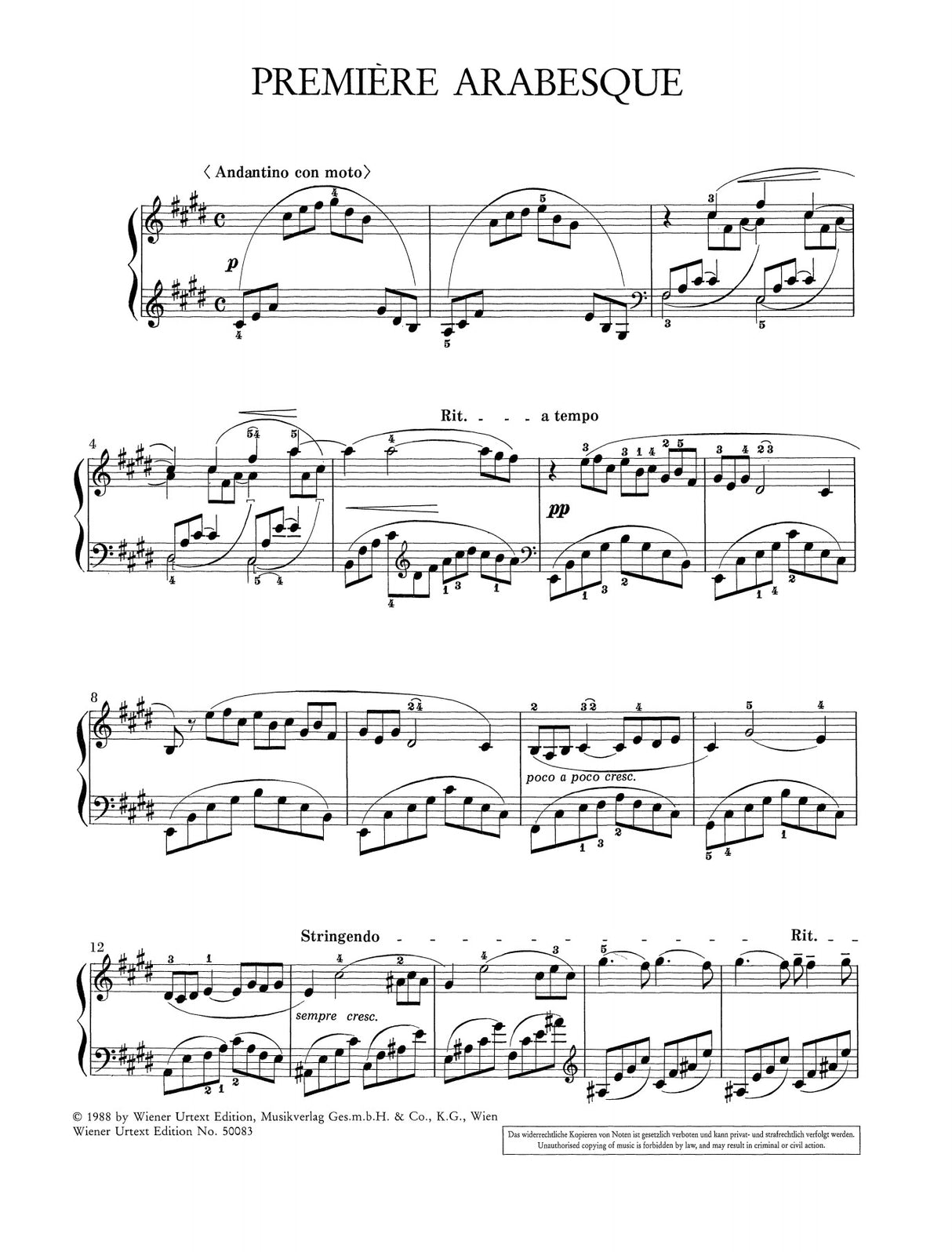 Debussy: Deux Arabesques