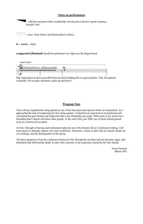 Dorman: String Quartet No. 1