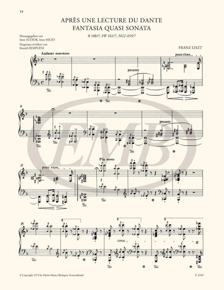 Liszt: Après une lecture de Dante (Earlier & Final Version)