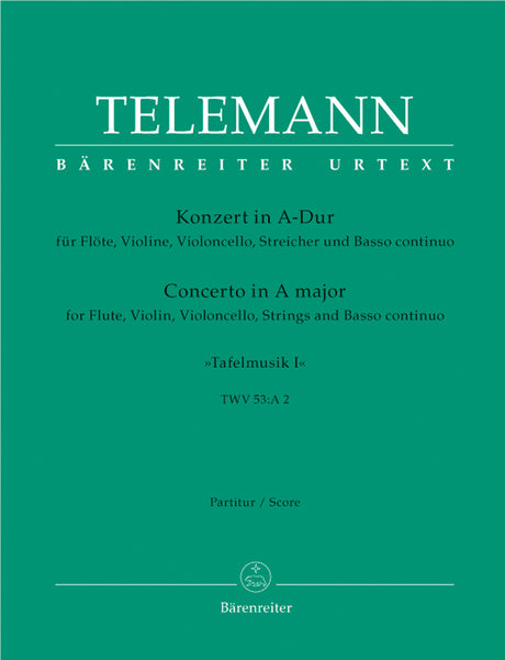 Telemann: Concerto for Flute, Violin, Cello, Strings and Basso continuo in A Major, TWV 53:A2