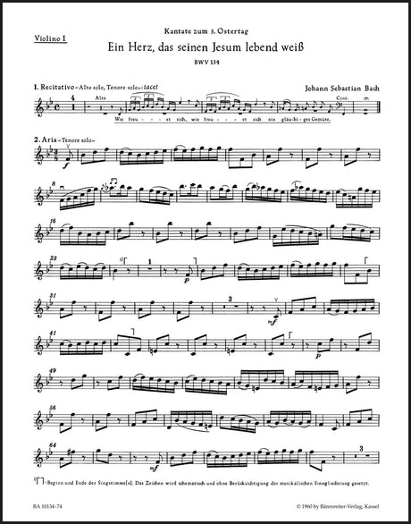 Bach: Ein Herz, das seinen Jesum lebend weiß, BWV 134