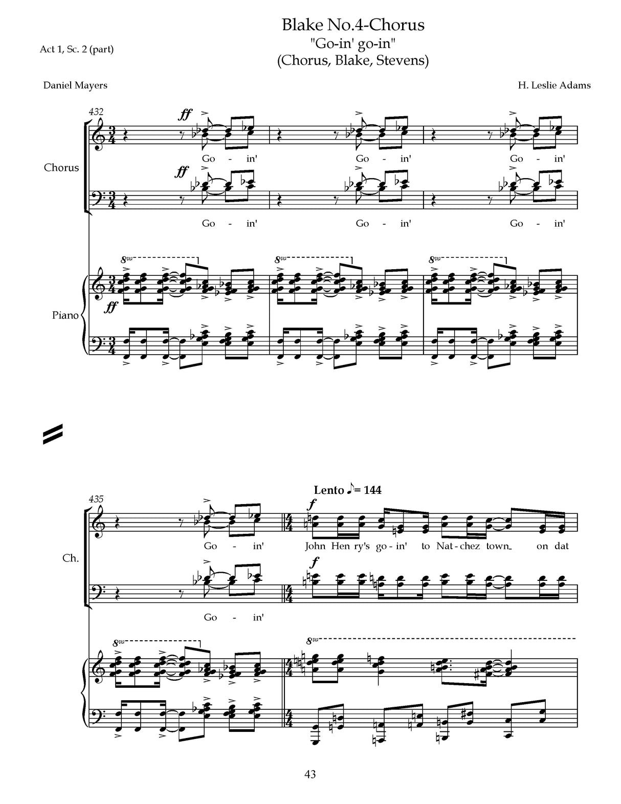 H.L. Adams: Vocal Selections from Blake