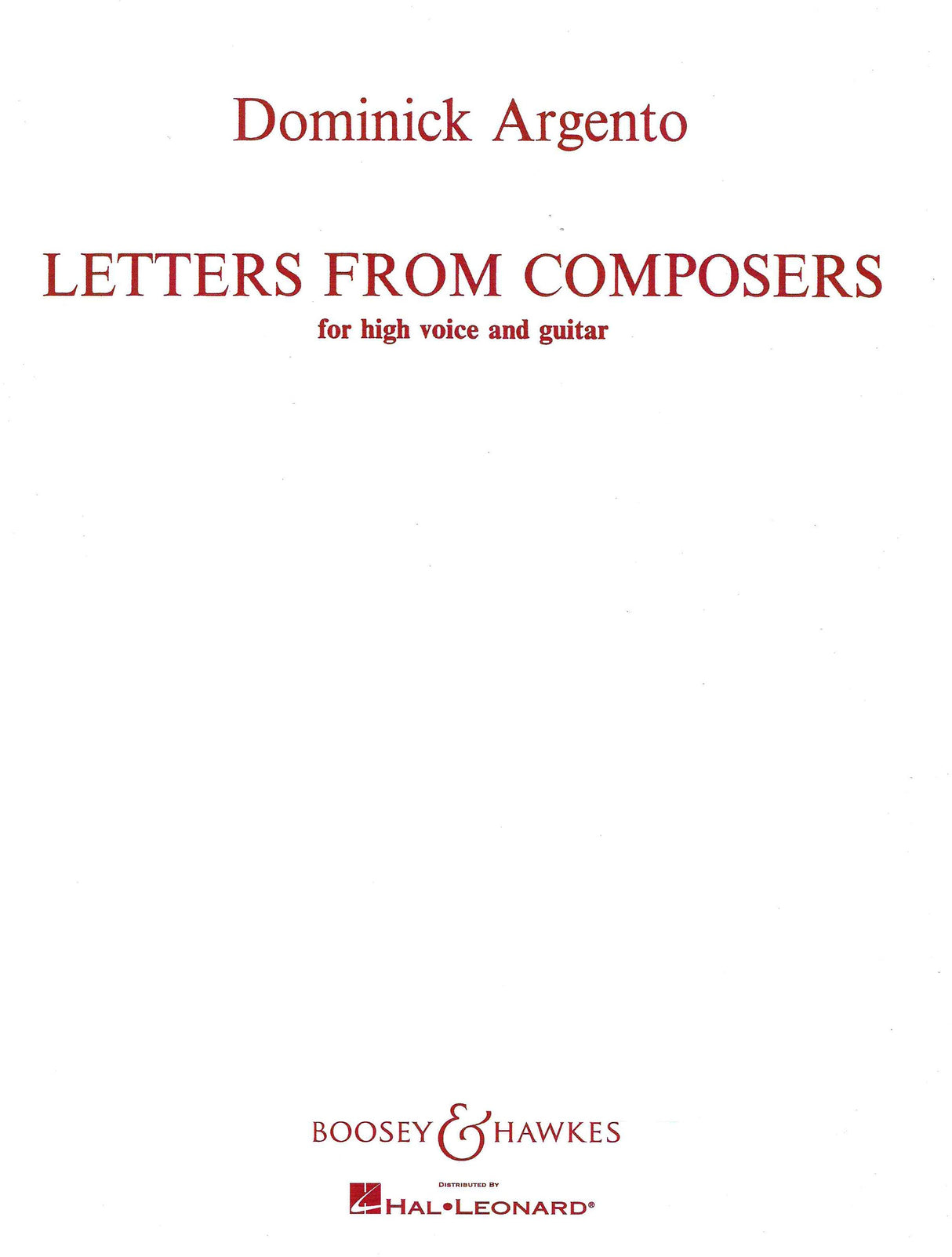 Argento: Letters from Composers