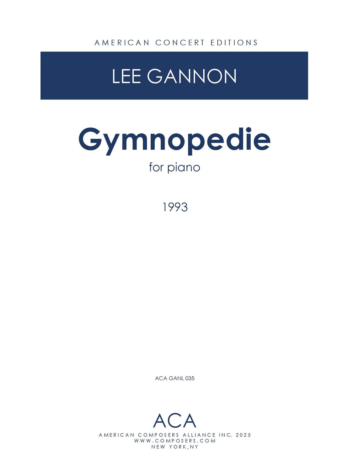 Gannon: Gymnopedie