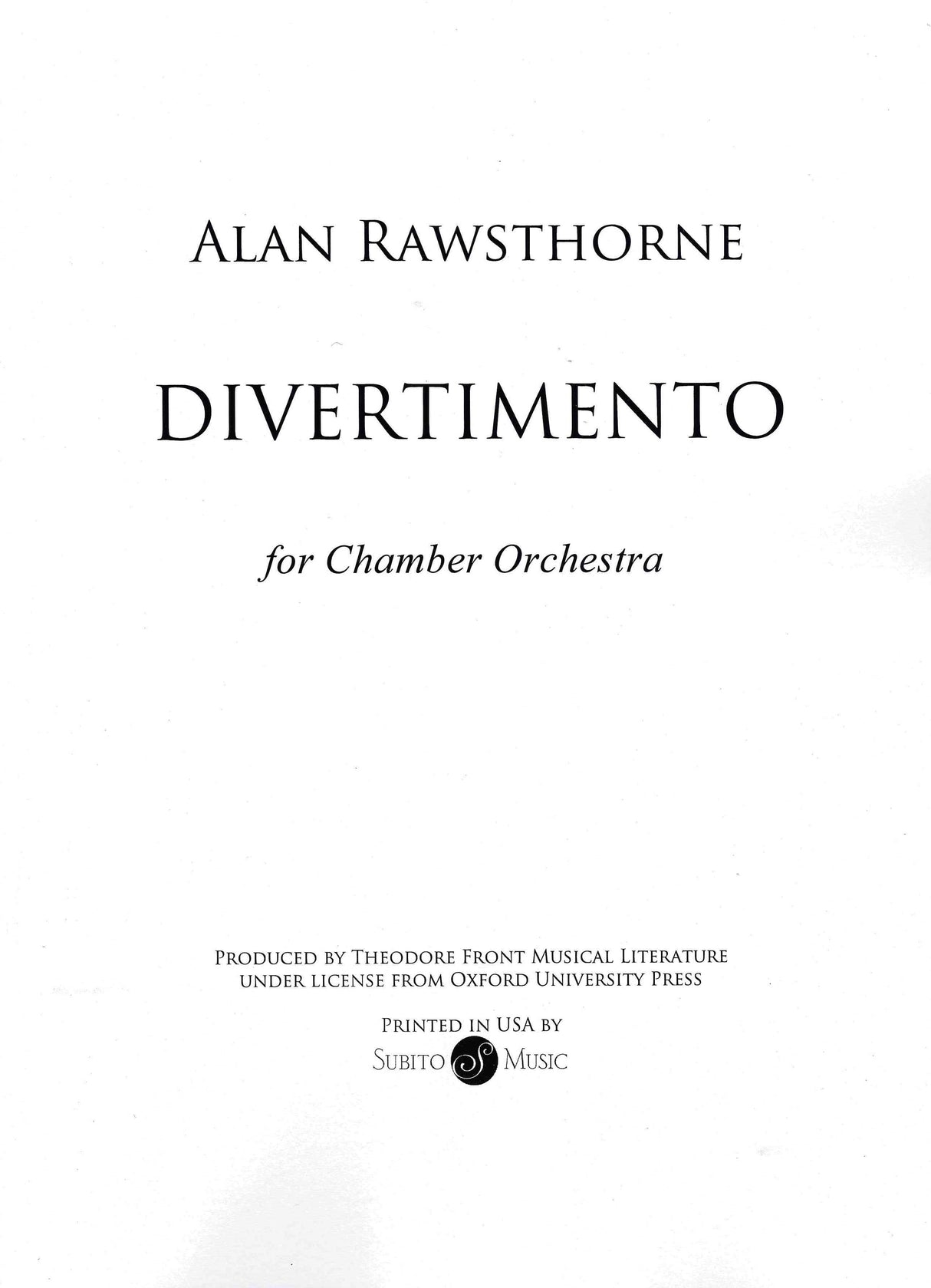 Rawsthorne: Divertimento