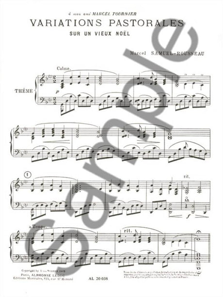 Samuel-Rousseau: Variations Pastorales sur un vieux Noël