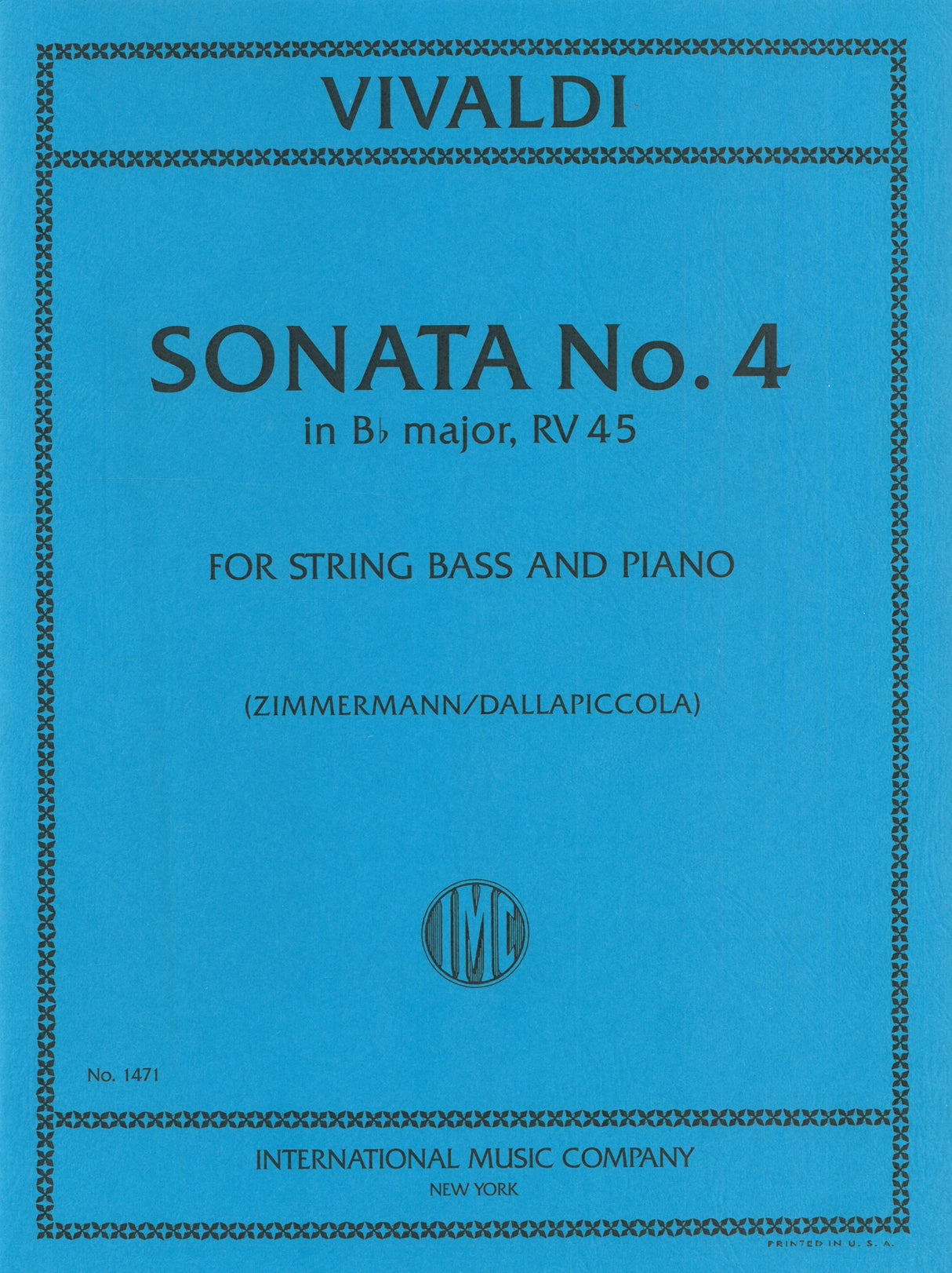 Vivaldi: Sonata No. 4 in B-flat Major, RV 45 (arr. for double bass & piano)