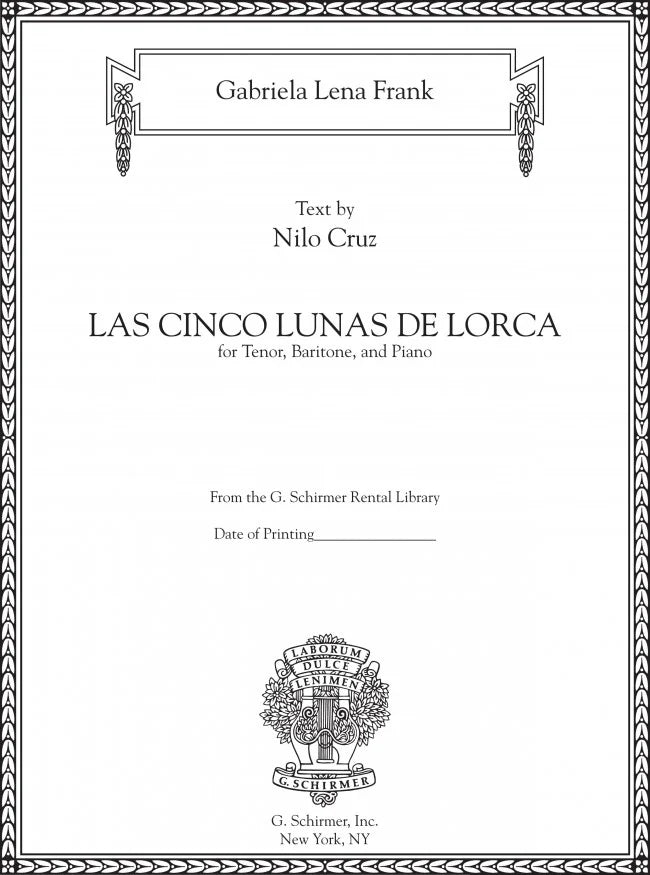 Frank: Las cinco lunas de Lorca (Version for Tenor, Baritone, & Piano)
