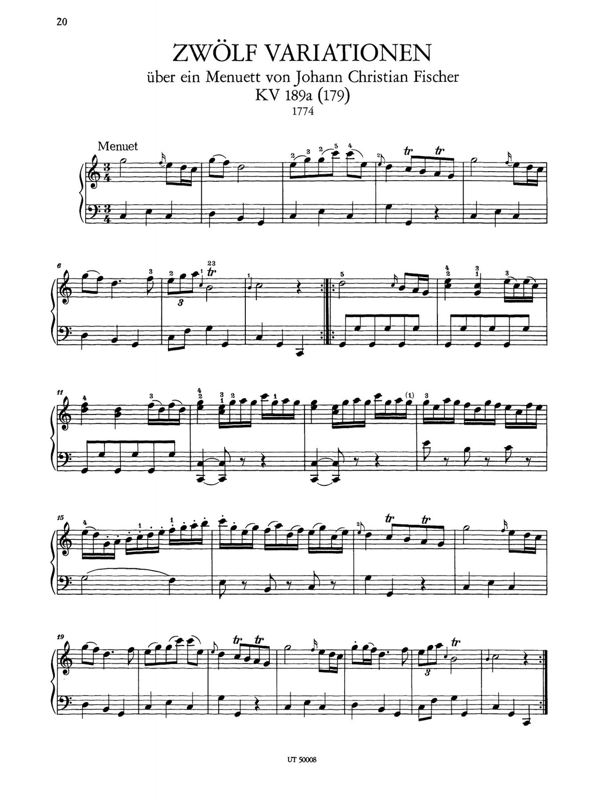 Mozart: Variations for Piano - Volume 1