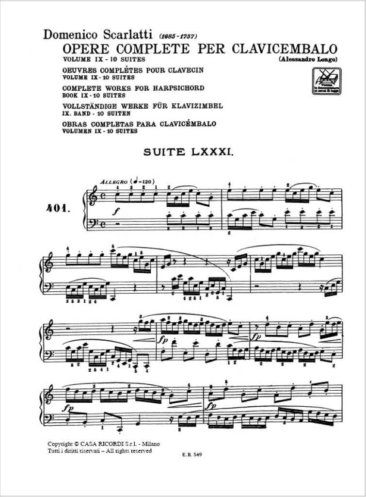 Scarlatti: Keyboard Sonatas - Volume 9 (L. 401-450)