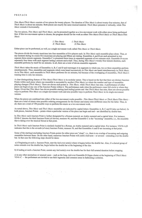 Sollberger: Thin Music / Thick Music