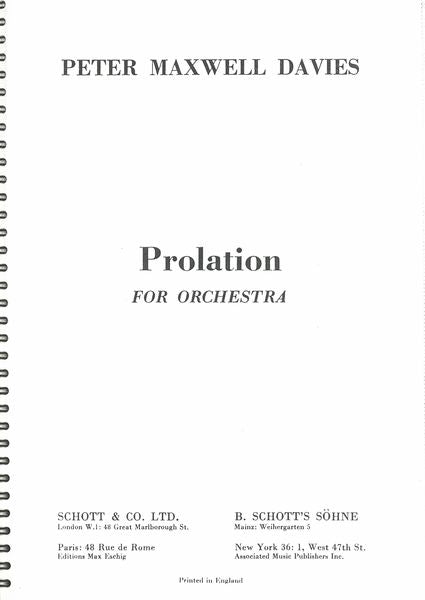 Davies: Prolation, Op. 8 – Ficks Music