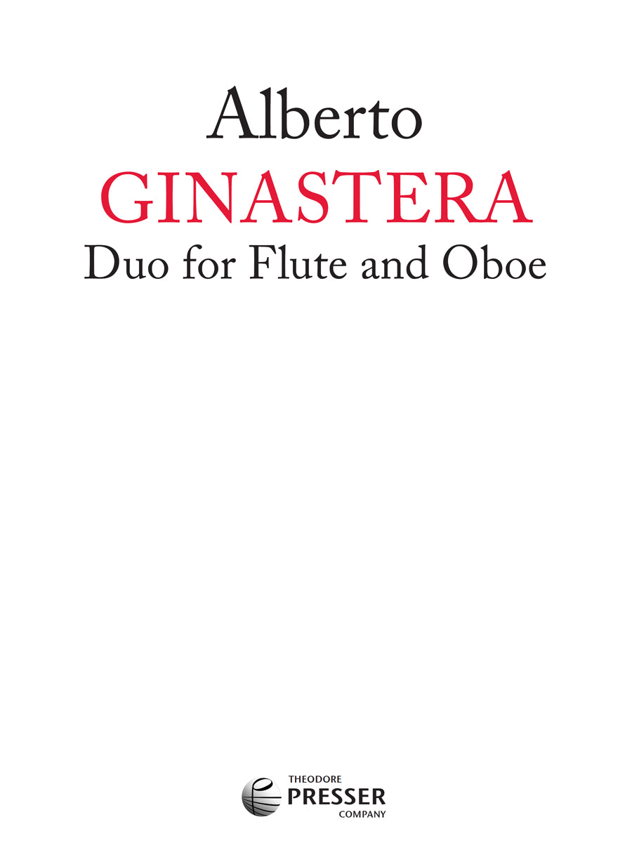 Ginastera: Duo for Flute and Oboe, Op. 13