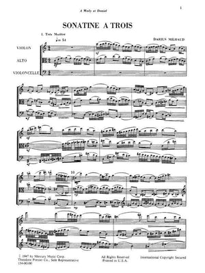Milhaud: Sonatine à trois, Op. 221b