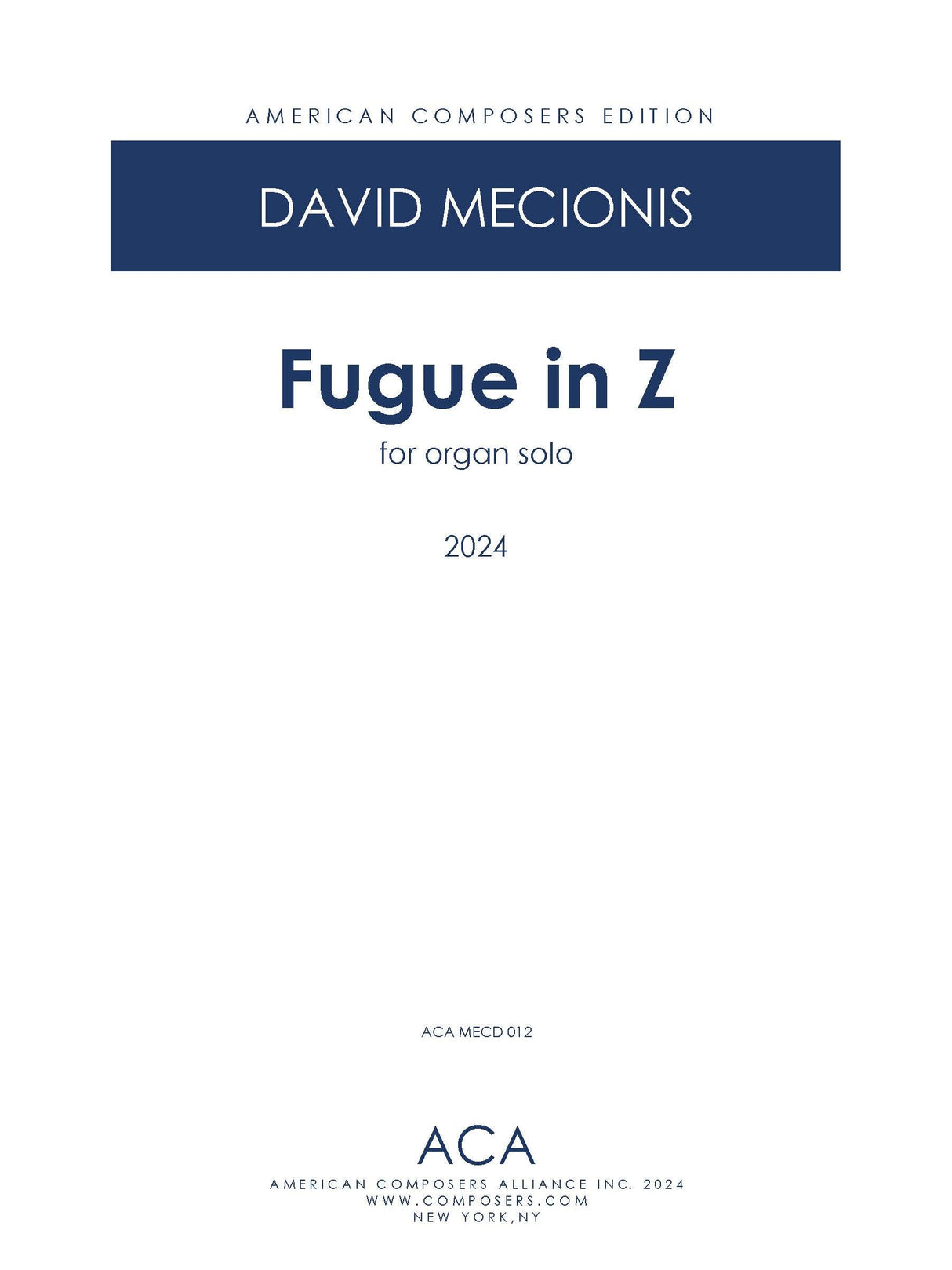 Mecionis: Fugue in Z