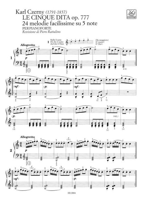 Czerny: 24 Five-Finger Exercises, Op. 777