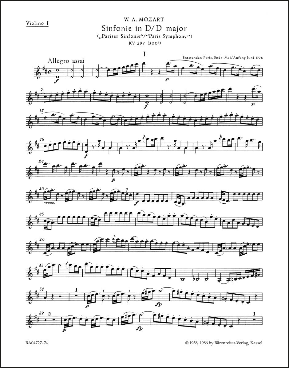 Mozart: Symphony No. 31 in D Major, K. 297 (300a)