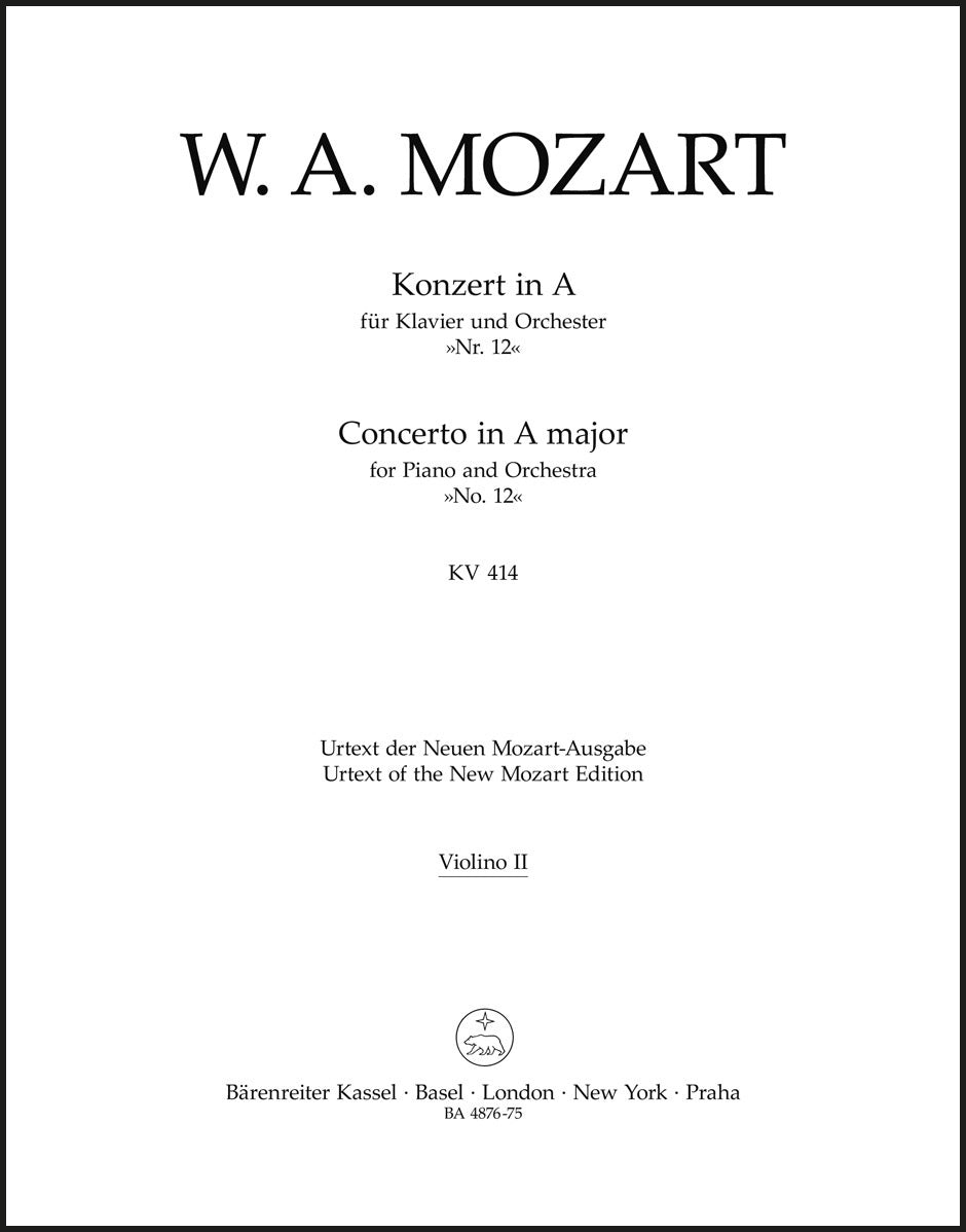 Mozart: Piano Concerto No. 12 in A Major, K. 414 – Ficks Music