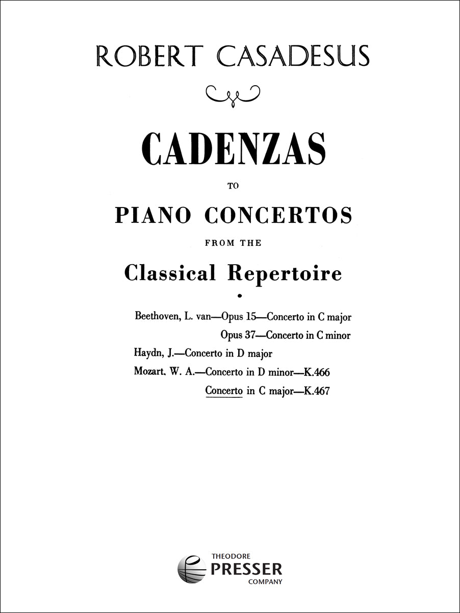Casadesus: Cadenzas to Mozart's Piano Concerto, K. 467