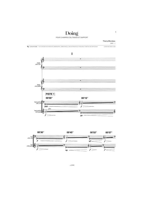 Blondeau: Doing (arr. for 2 harps & audio)