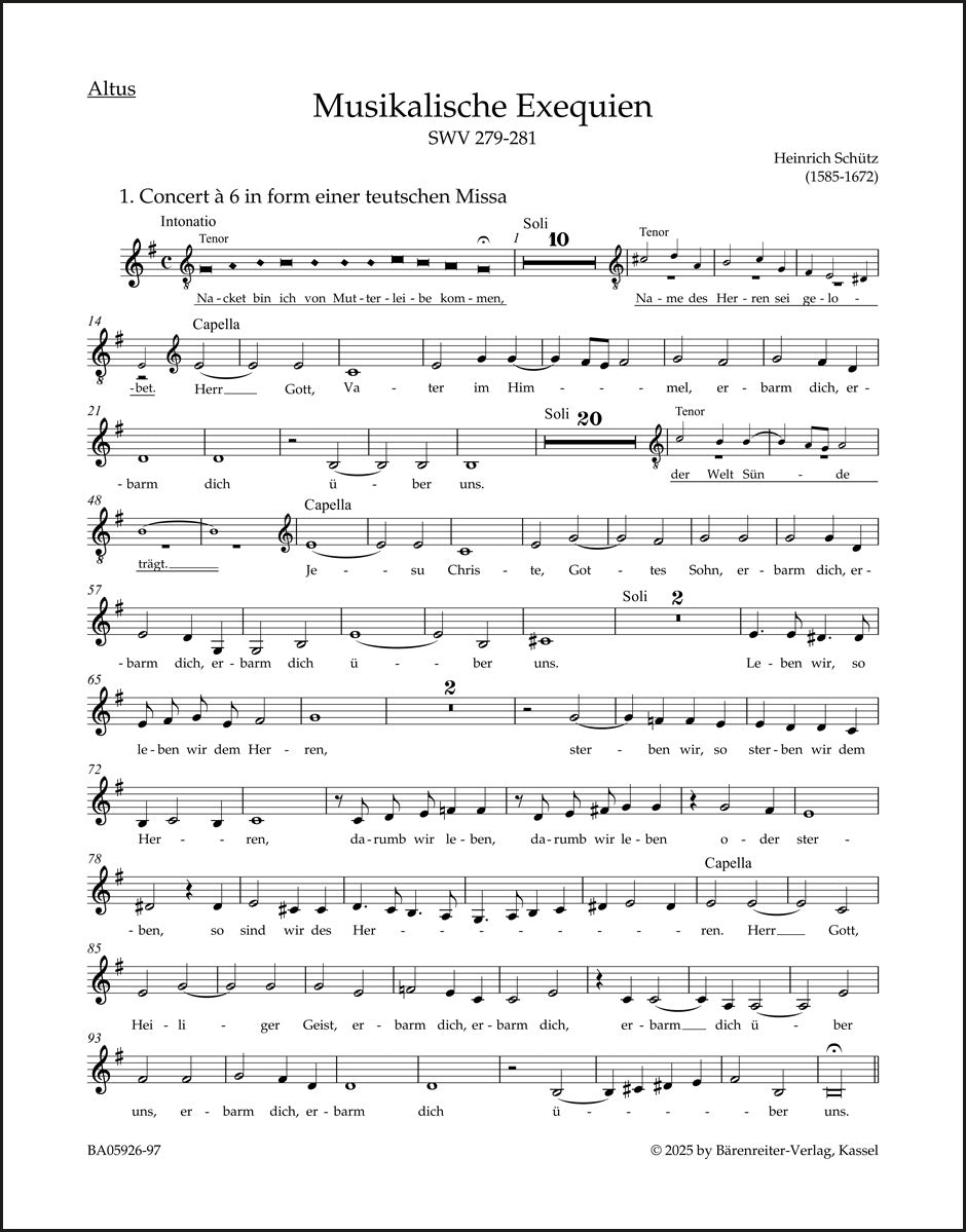 Schütz: Musikalische Exequien – Ficks Music