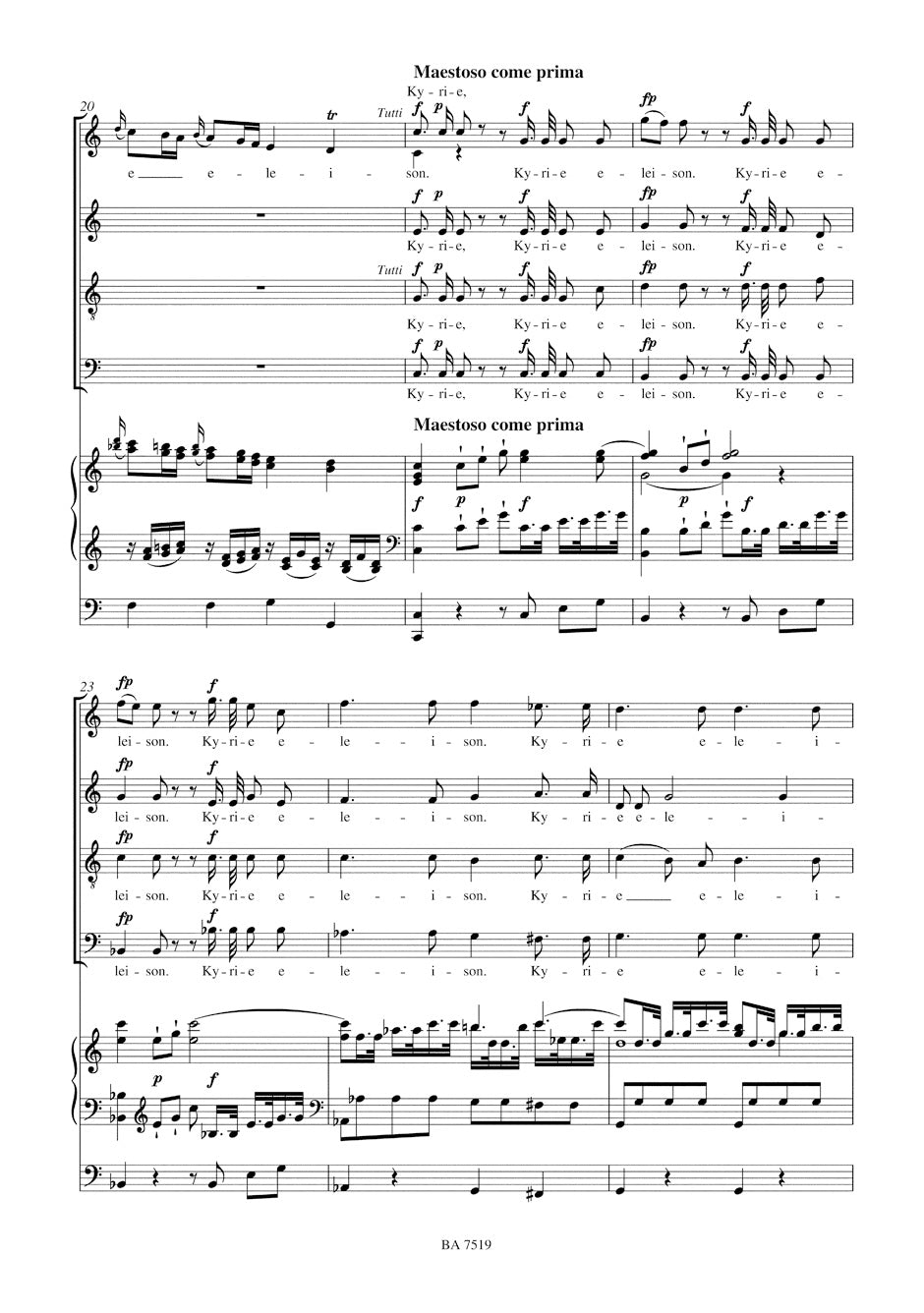 Mozart: Missa in C Major, K. 317 (arr. for soloists, choir and organ)