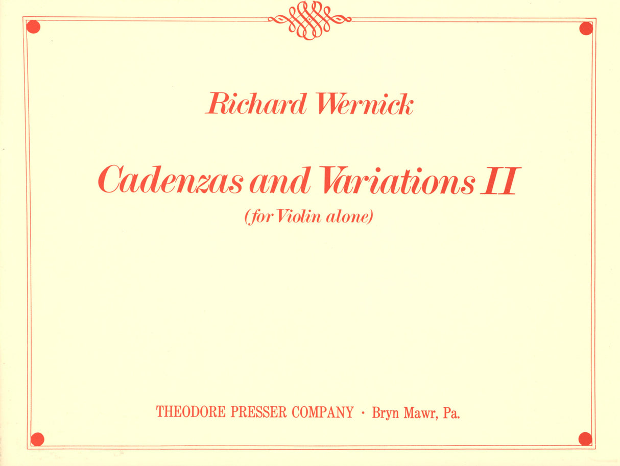 Wernick: Cadenzas and Variations II
