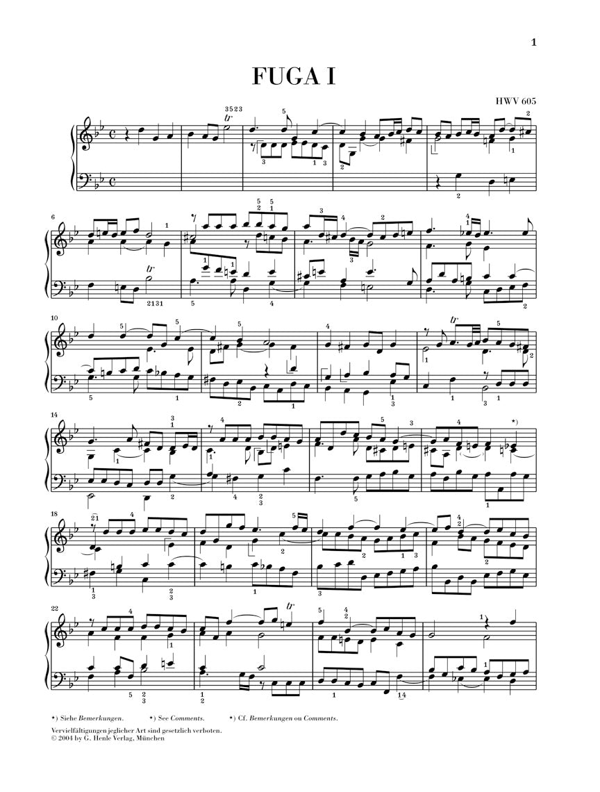 Handel: Fugues, HWV 605-612