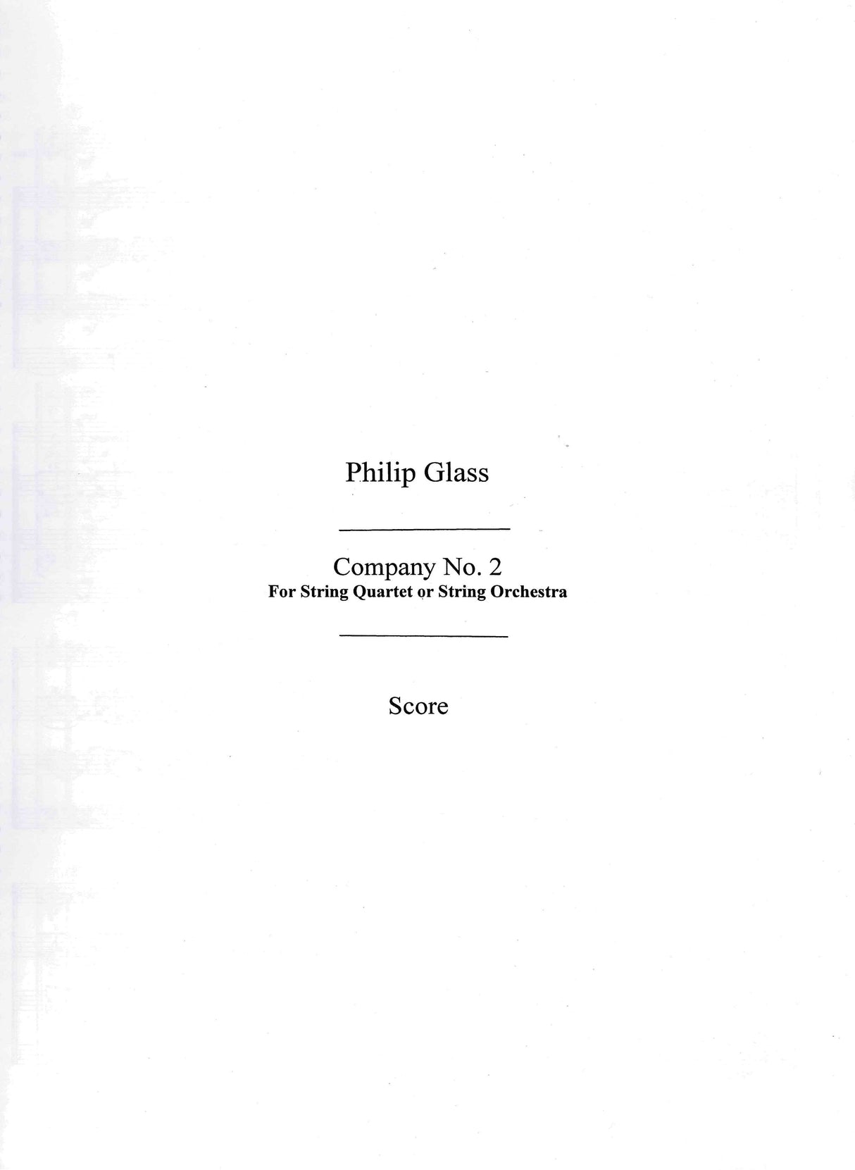 Glass: String Quartet No. 2