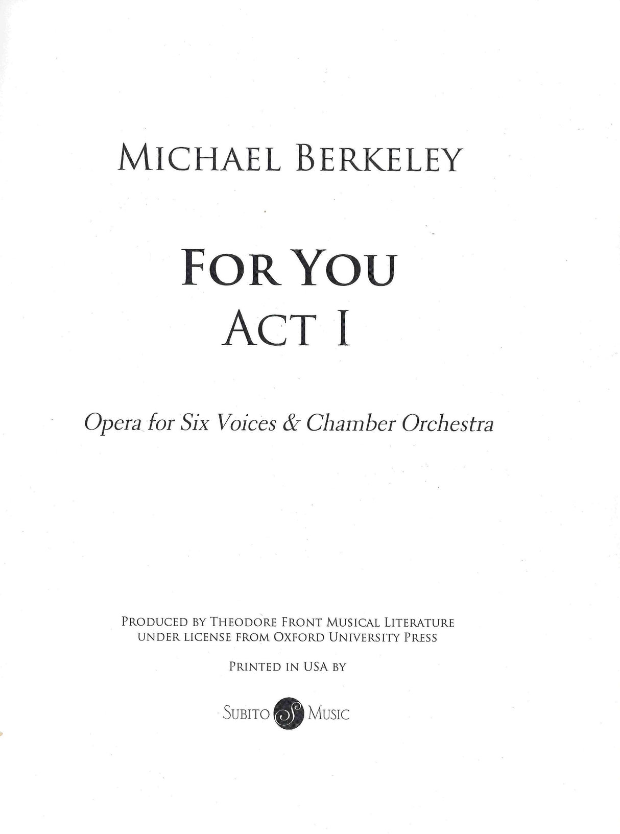 M. Berkeley: For You