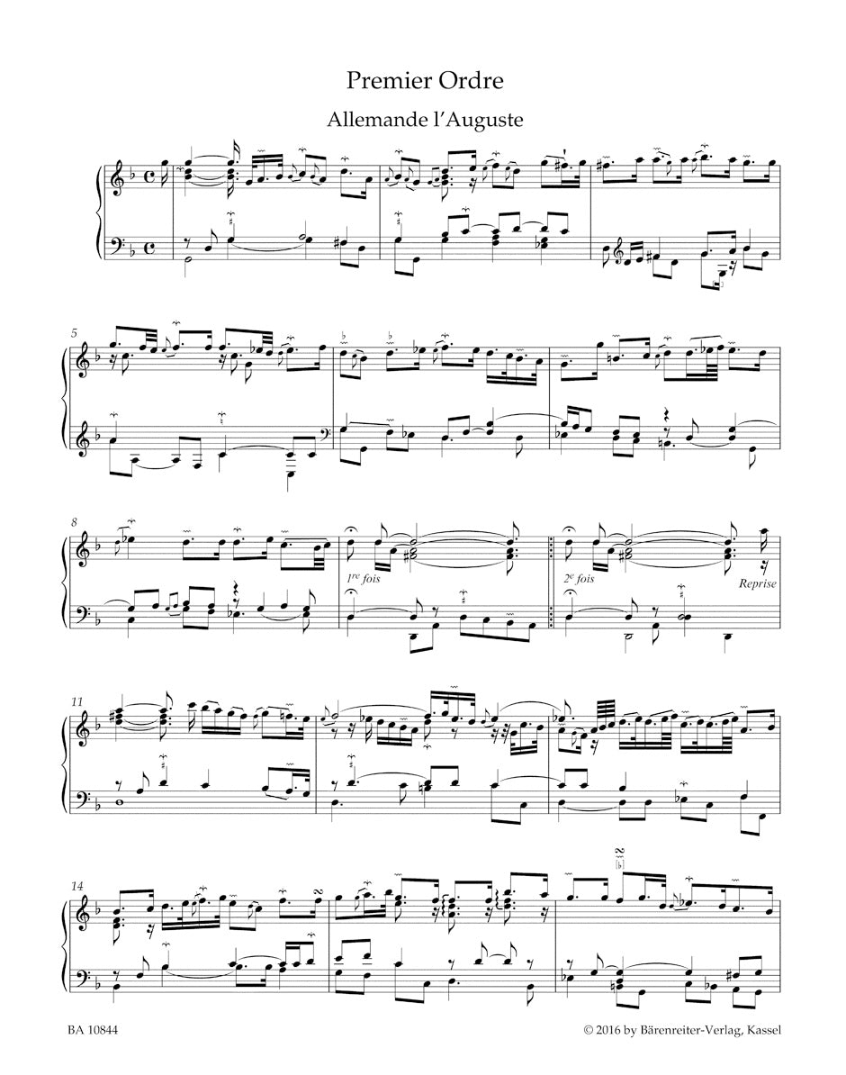 F. Couperin: Piéces de clavecin - Volume 1 (1713)