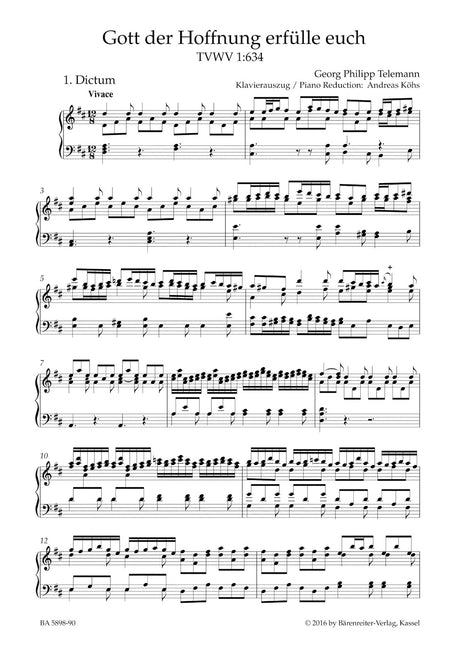 Telemann: Gott der Hoffnung erfülle euch, TWV 1:634