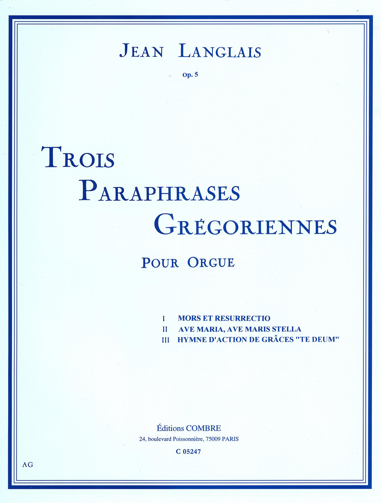Langlais: Paraphrases grégoriennes, Op. 5