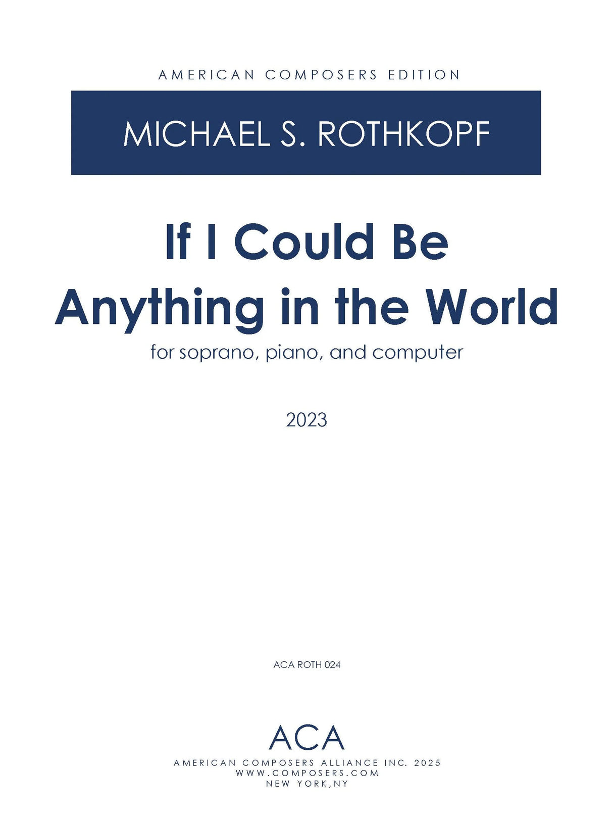 Rothkopf: If I Could Be Anything in the World