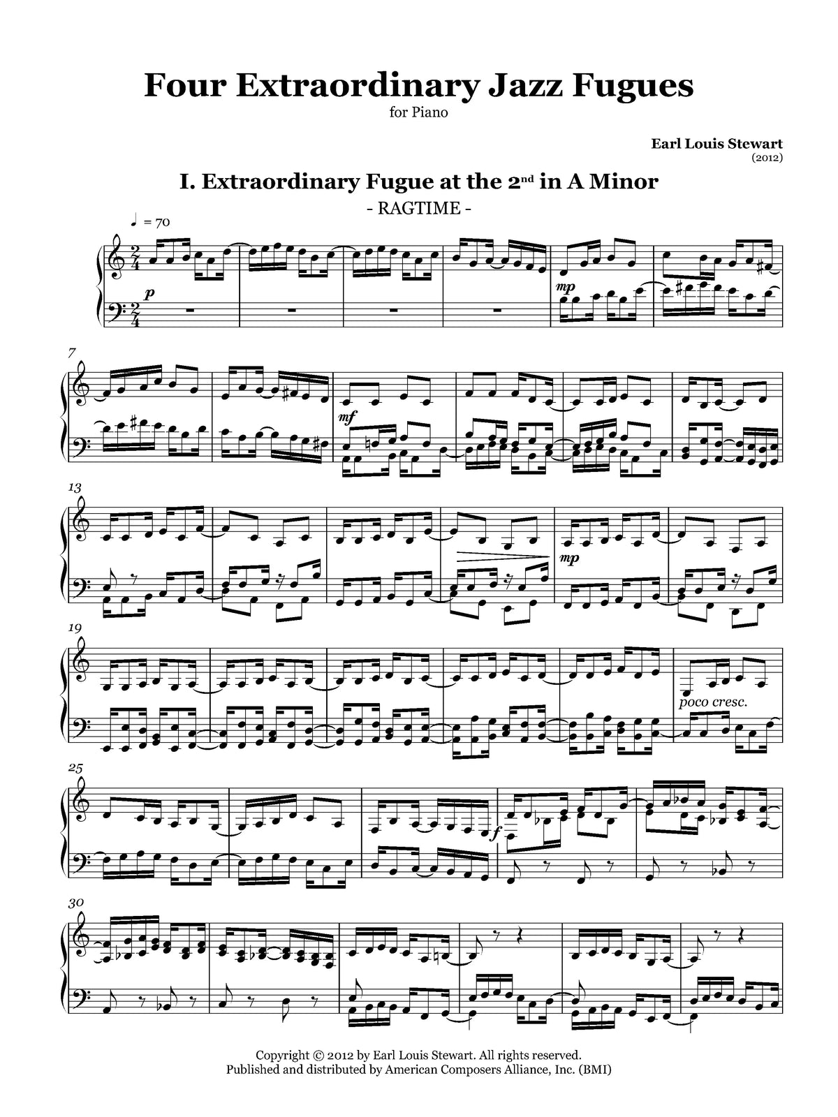 Stewart: 4 Extraordinary Jazz Fugues