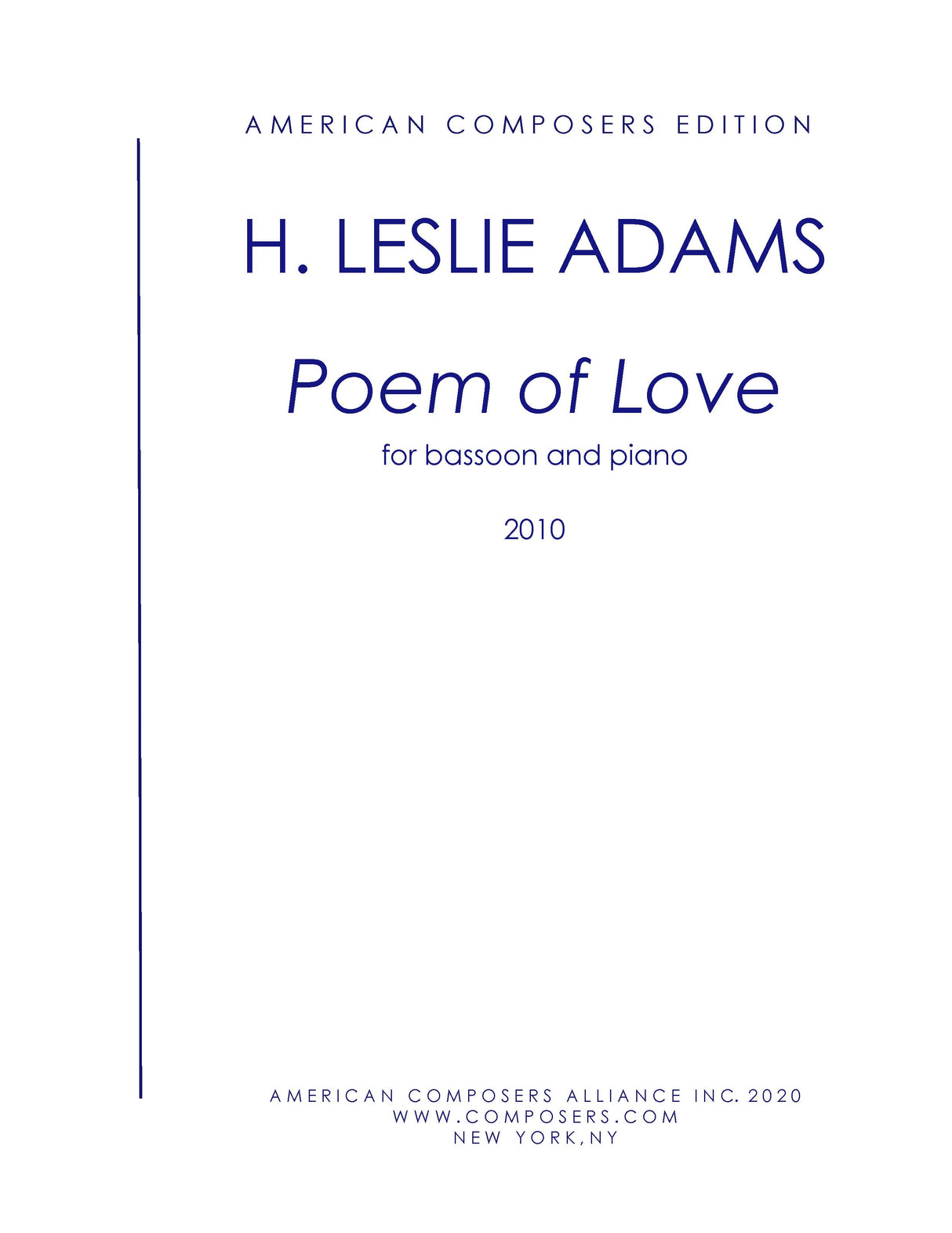 H.L. Adams: Poem of Love