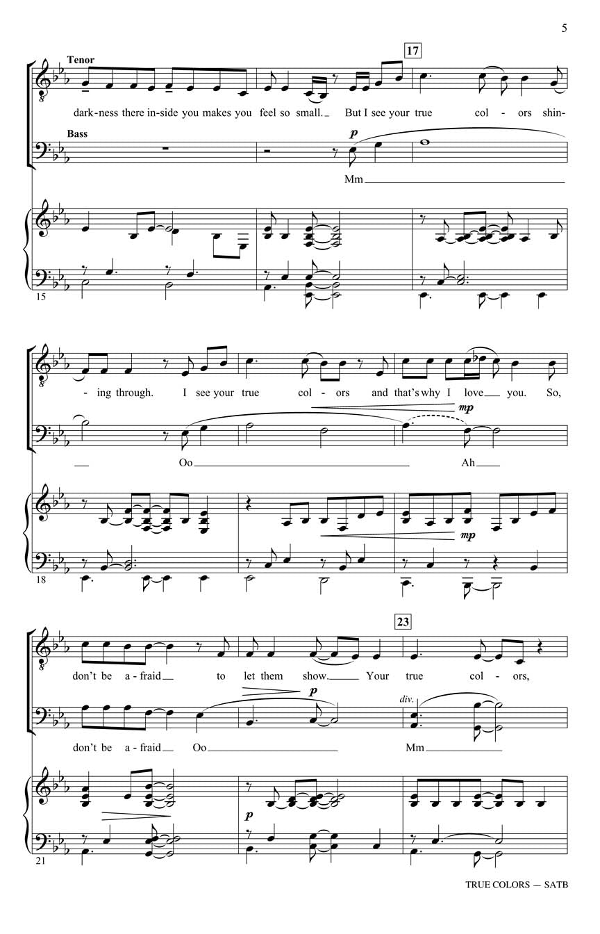 Steinberg: True Colors (arr. for SATB)
